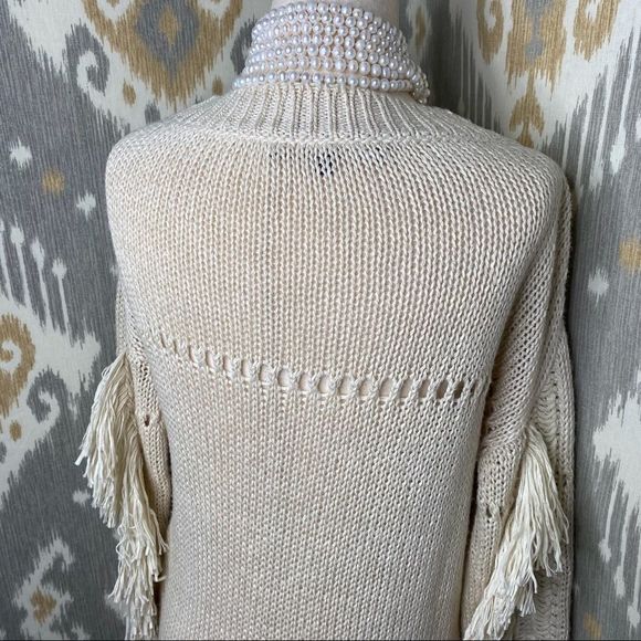 Ralph Lauren Pre Fall ‘15 Collection Ivory Italian Silk Fringe Tunic Sweater - Picture 10 of 16